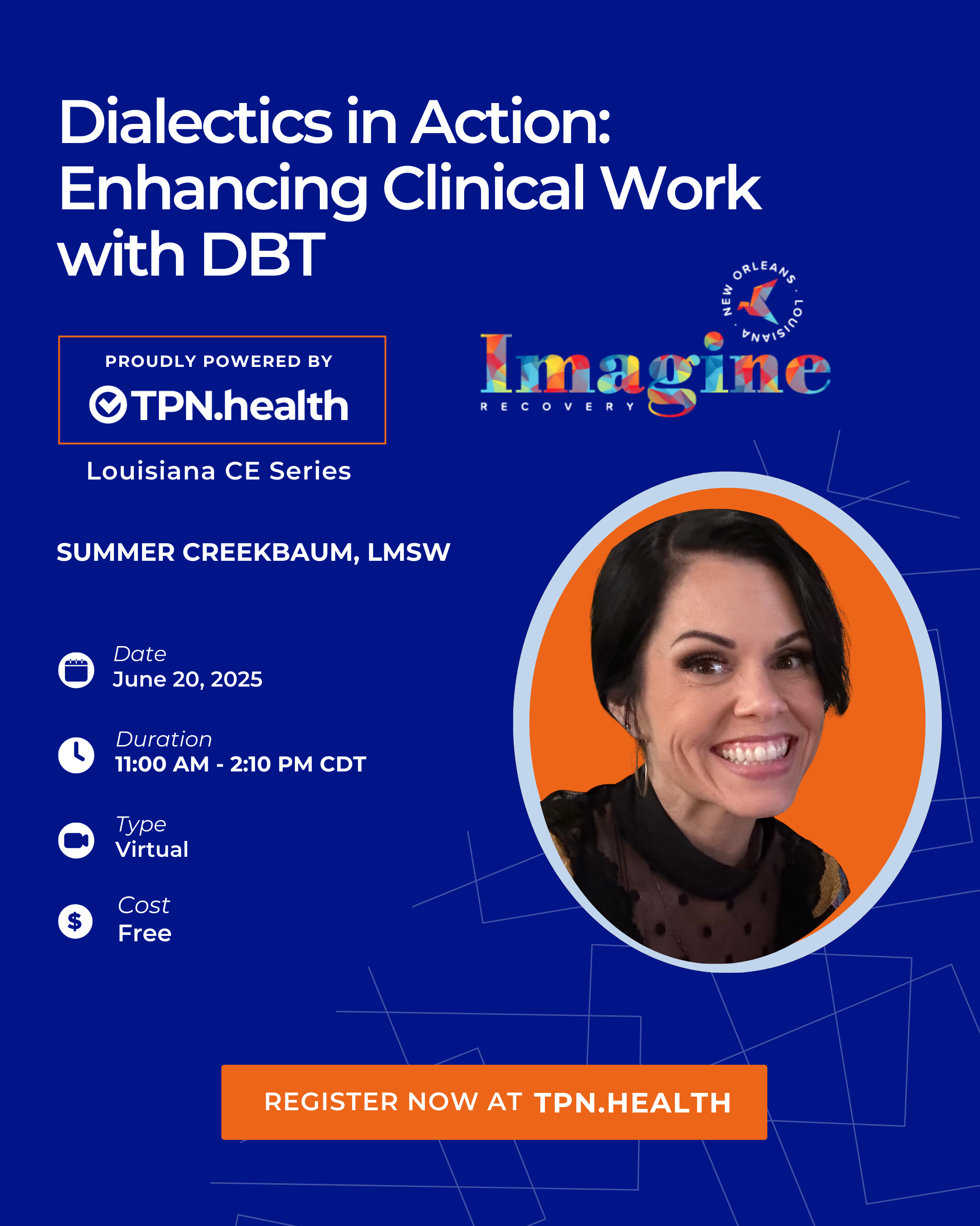DBT Workshop Join us for Dialectics in Action: Enhancing Clinical Work with DBT, a dynamic virtual workshop led by our very own Summer Creekbaum, LMSW! Deepen your understanding of DBT and learn practical skills to help clients navigate complexity and build a life worth living. 🔗 Don’t miss this opportunity—register today: https://bit.ly/4jEoTOk June 22nd